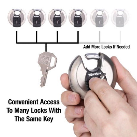 Master Lock Magnum 1-1/2 in. H X 2-3/4 in. W Stainless Steel Ball Bearing Locking Shrouded Padlock