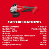 Milwaukee M18 2686-20 Brushless Cut-Off Grinder, Tool Only, 18 to 20 V, 5/8-11 Spindle, 4-1/2, 5 in Dia Wheel