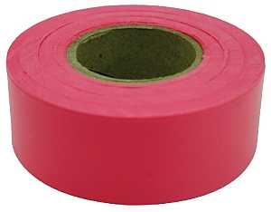 CH Hanson 17002 Flagging Tape, 150 ft L, 1-3/16 in W, Fluorescent Red, PVC