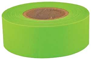 CH Hanson Sub-Zero Series 17009 Flagging Tape, 150 ft L, 1-3/16 in W, Fluorescent Lime, PVC
