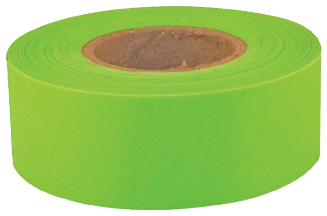 CH Hanson Sub-Zero Series 17009 Flagging Tape, 150 ft L, 1-3/16 in W, Fluorescent Lime, PVC