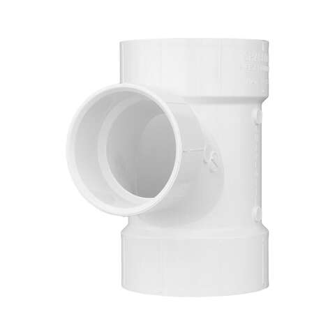 Charlotte Pipe Schedule 40 4 in. Hub X 4 in. D Hub PVC Sanitary Tee 1 pk