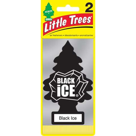 Little Trees Black Ice Scent Air Freshener Solid 2 pk, Pack of 12