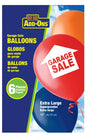 Hy-Ko ADD-Ons Series 40636 Balloon, GARAGE SALE, Vinyl, Pack of 5
