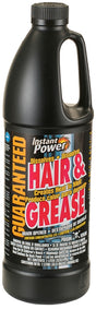 Instant Power 1969 Hair and Grease Drain Opener, Liquid, Clear, 1 L Bottle, Pack of 12