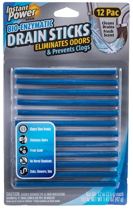 Instant Power 1507 Bio-Enzymatic Drain Stick, Solid, Pack of 12