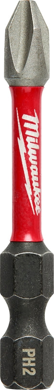 Milwaukee SHOCKWAVE 48-32-4462 Power Bit, #2 Drive, Phillips Drive, 1/4 in Shank, Hex Shank, 2 in L, Steel