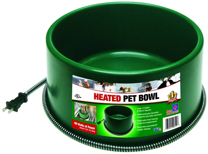 Farm Innovators P-60 Pet Bowl, 1.5 gal Volume, Green