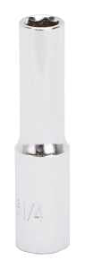 Vulcan MT6485908 Drive Socket, 1/4 in Socket, 1/4 in Drive, 6-Point, Chrome Vanadium Steel, Chrome