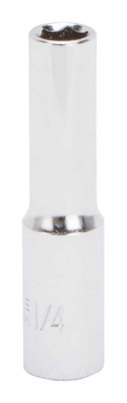 Vulcan MT6485908 Drive Socket, 1/4 in Socket, 1/4 in Drive, 6-Point, Chrome Vanadium Steel, Chrome