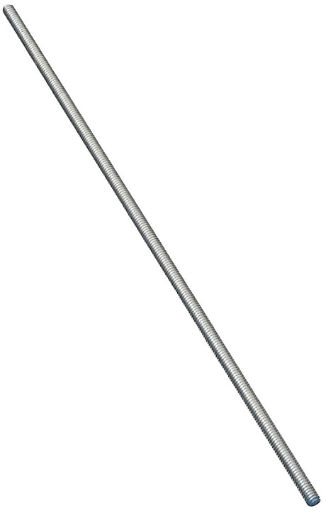 National Hardware N179-416 Threaded Rod, 1/4-20 Thread, 24 in L, A Grade, Steel, Zinc, UNC Thread