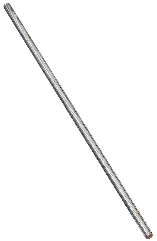 National Hardware N179-424 Threaded Rod, 5/16-18 Thread, 24 in L, A Grade, Steel, Zinc, UNC Thread