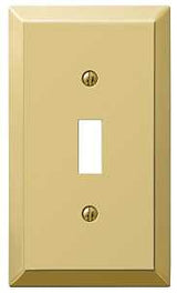 Amerelle 163TBR Wallplate, 4-15/16 in L, 2-7/8 in W, 1 -Gang, Steel, Polished Brass