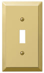Amerelle 163TBR Wallplate, 4-15/16 in L, 2-7/8 in W, 1 -Gang, Steel, Polished Brass