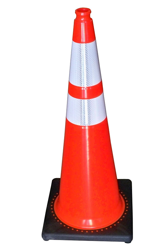 JBC Revolution RS Series RS90055CT3M64 Traffic Safety Cone, 36 in H Cone, PVC Cone, Fluorescent Orange Cone