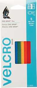 VELCRO Brand One Wrap 90438 Fastener, 1/2 in W, 8 in L, Nylon/Polypropylene