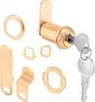Defender Security U 9953KA Drawer and Cabinet Lock, Keyed Lock, Y13 Yale Keyway, Brass