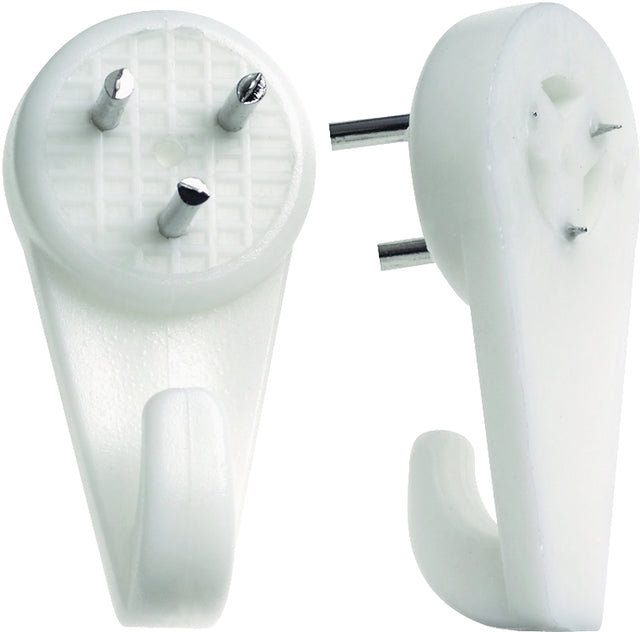 OOK 50095 Hardwall Hanger, 15 lb, Plastic, White