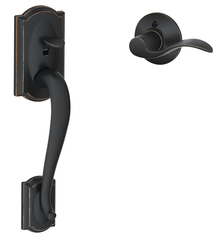 Schlage FE285CAM 716 ACC Combination Lockset, Lever Interior Handle, Left, Right, Mechanical Lock, Wave Design