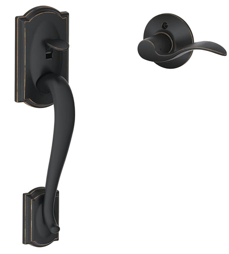 Schlage FE285CAM 716 ACC Combination Lockset, Lever Interior Handle, Left, Right, Mechanical Lock, Wave Design