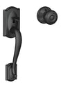 Schlage FE285CAM622GEO Combination Lockset, Mechanical Lock, Grip with Knob Handle, Round Design, Matte Black, 1 Grade