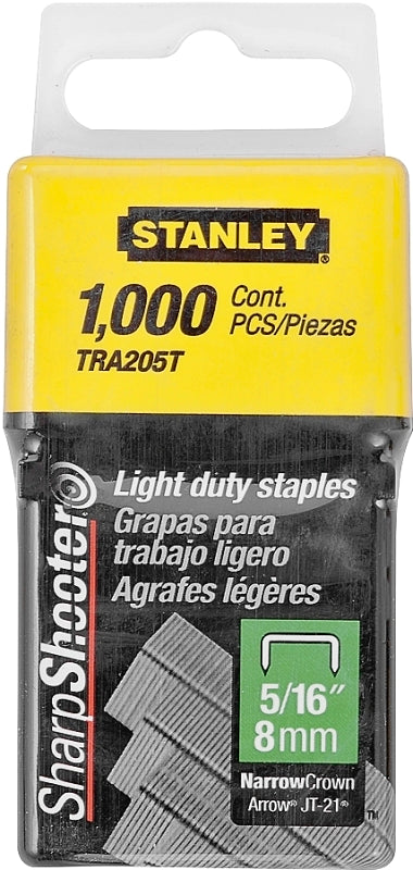 STANLEY TRA205T Staple, 29/64 in W Crown, 5/16 in L Leg, Galvanized