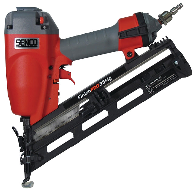 Senco FinishPro Series 6G0001N Finish Nailer, 110 Magazine, 34 deg Collation, Plastic Strip Collation, 3.2 scfm Air