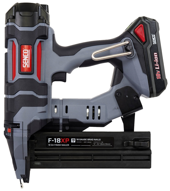 Senco 10M0001N Nailer, Battery Included, 18 V, 110 Magazine, 18 ga Nail, AX and AY Style Brad Nail Fastener