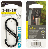 Nite Ize S-Biner Series SB3-03-01 Dual Carabiner, #3 Dia Ring, Stainless Steel, Black