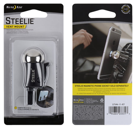 Nite Ize Steelie STVM-11-R7 Vent Ball-Mount, Aluminum/Stainless Steel, Gray