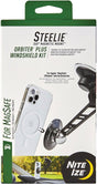 Nite Ize Orbiter Plus, Steelie Series STOMSWK-01-R8 Windshield Kit, Aluminum, Black