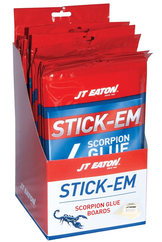 J.T. EATON Stick-Em 198-4S Scorpion Glue Board, Solid, Petroleum, Clear/Pale Yellow, 4 Pack