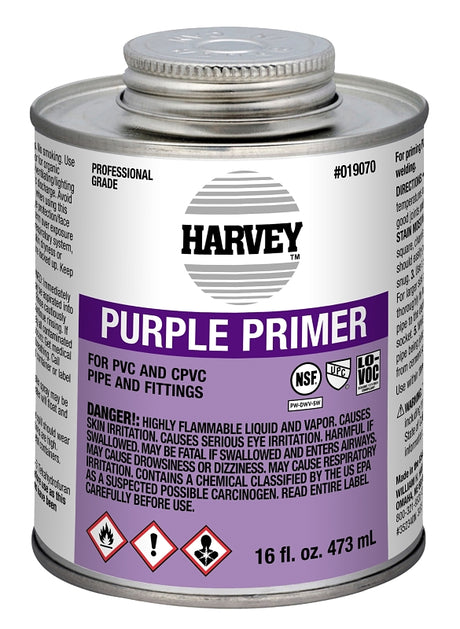 Harvey 19070-12 All-Purpose Professional-Grade Primer, Liquid, Purple, 16 oz Can