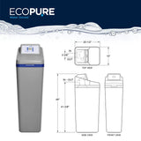 Ecopure EP42007 Water Softener, 42,000 Grain, 19-3/4 in W, 47-3/4 in H, 40-1/4 in D