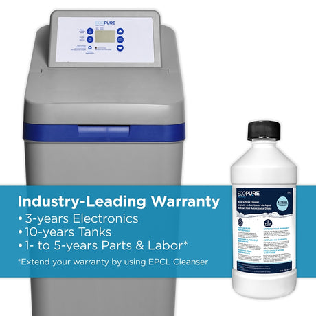 Ecopure EP42007 Water Softener, 42,000 Grain, 19-3/4 in W, 47-3/4 in H, 40-1/4 in D