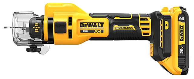 DEWALT DCE555D2 Drywall Cut-Out Tool Kit, Battery Included, 20 V, Keyless Chuck, 26,000 rpm Speed
