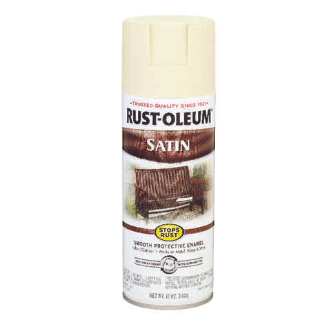 Rust-Oleum Stops Rust Satin Almond Spray Paint 12 oz, Pack of 6