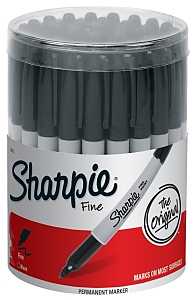 Sharpie 35010 Permanent Marker, Fine Lead/Tip, Black Lead/Tip, Pack of 36