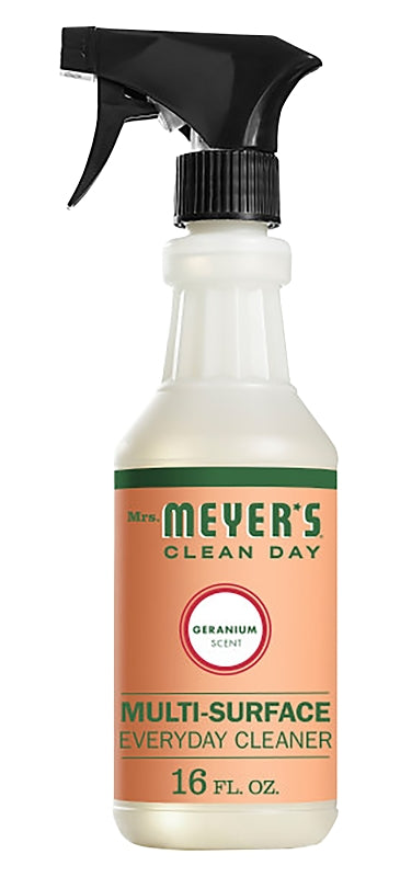 Mrs. Meyer's Clean Day 13441 Multi-Surface Cleaner, 16 oz Bottle, Liquid, Geranium