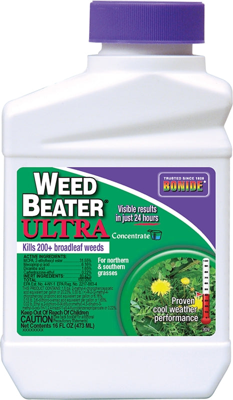 Weed Beater 309 Weed Killer, Amber, Spray Application, 1 pt, Liquid