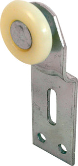 Prime-Line N 6512 Roller Assembly, 1 in Dia Roller, 1/4 in W Roller, Steel, Silver, 1-Roller, 60 lb, Side Mounting
