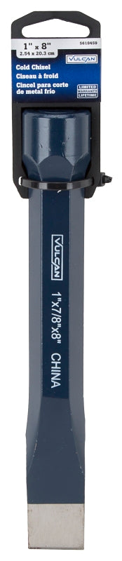 Vulcan JL-CSL008 Cold Chisel, 1 in Tip, 8 in OAL, Chrome Alloy Steel Blade, Hex Shank Handle