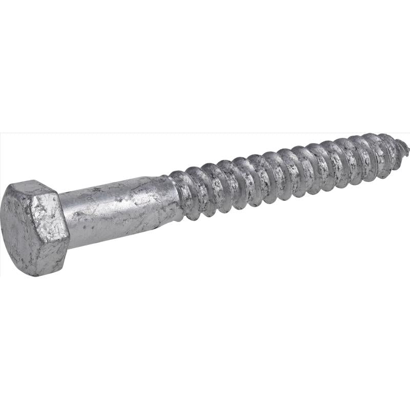 HILLMAN 1/2 in. X 4 in. L Hex Hot Dipped Galvanized Steel Lag Screw 25 pk