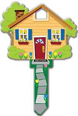 Lucky Line Key Shapes Series B105K Key Blank, House, Brass, Enamel-Coated, For: Kwikset Locks, Pack of 5