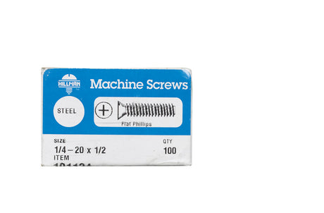 HILLMAN No. 1/4-20 X 1/2 in. L Phillips Flat Head Zinc-Plated Steel Machine Screws 100 pk