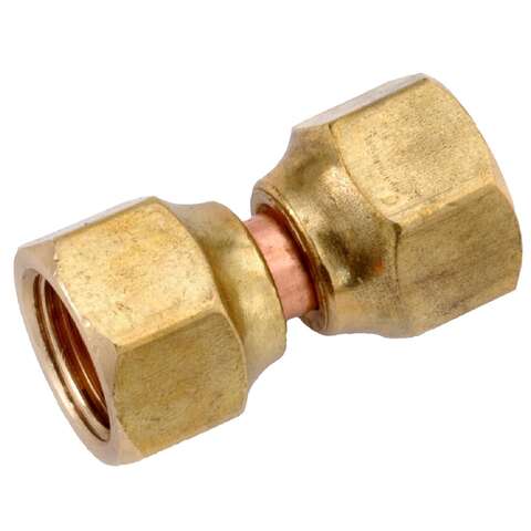 Anderson Metals 1/4 in. Female Flare in. X 1/4 in. D Female Flare Brass Swivel Flare Connector, Pack of 5