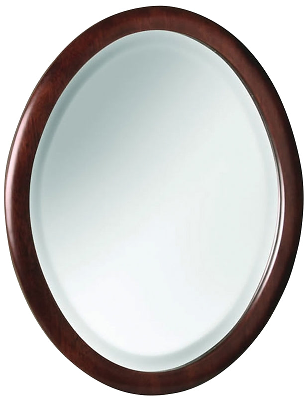 Foremost Shiloh Series SHCOM1822 Mirror, Oval, 18 in W, 22 in H, Wood Frame, Wire Mounting