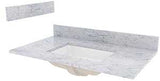 Craft + Main ST37228CWR Vanity Top, 22 in OAL, 37 in OAW, Marble, Carrara White, Undermount Sink, 1-Bowl, Eased Edge