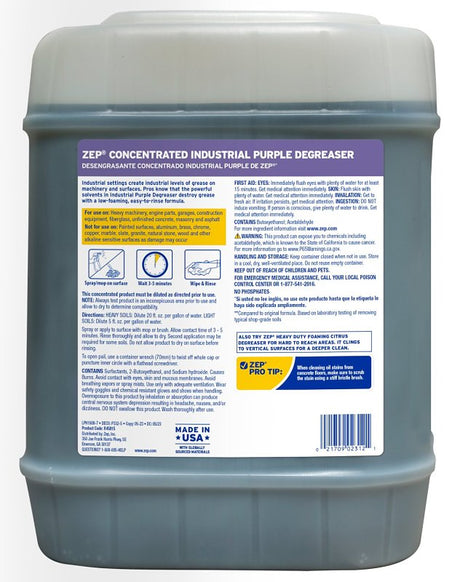 Zep R45815 Industrial Cleaner and Degreaser Concentrate, 5 gal, Drum, Liquid, Ether-Like, Purple
