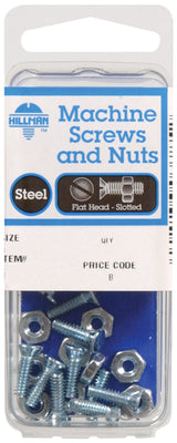 HILLMAN No. 10-24 X 2 in. L Slotted Flat Head Zinc-Plated Steel Machine Screws 5 pk, Pack of 10